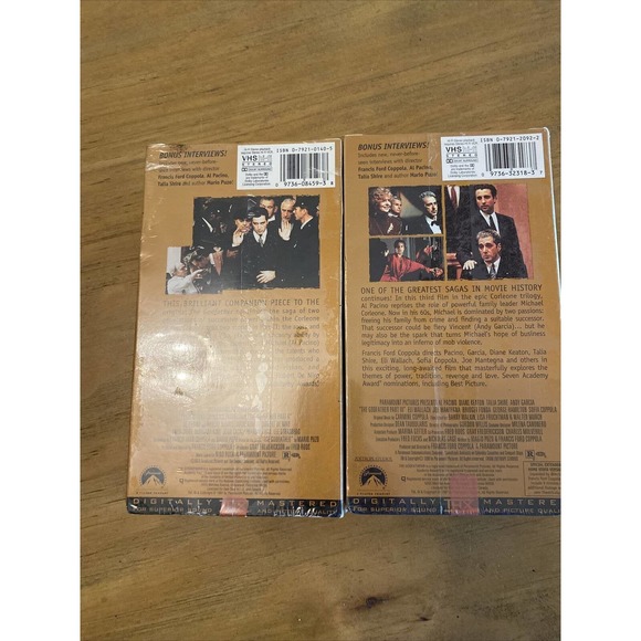 THE GODFATHER PART II And III VHS, FINAL DIRECTORS CUT W/ ADDITIONAL FOOTAGE - Picture 5 of 5